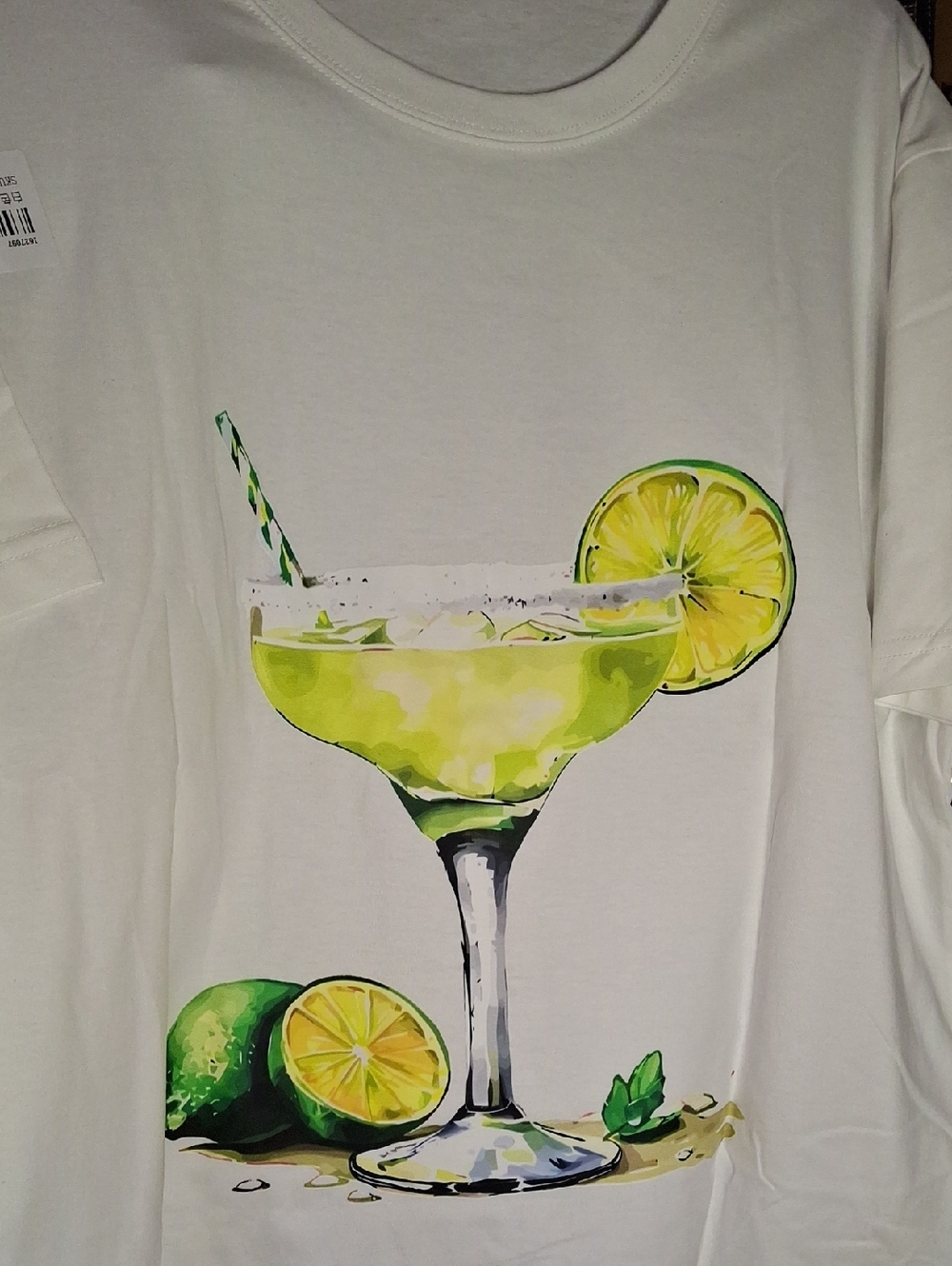 NEW Lime Margarita Graphic Tee - White Size Large